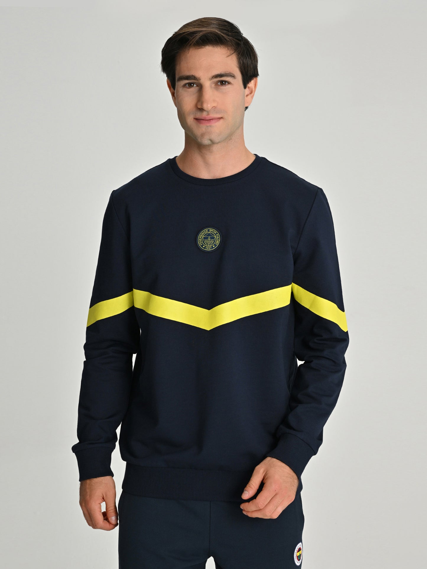 Fenerbahçe Lacivert Tribün Zigzag Detaylı Erkek Sweatshirt