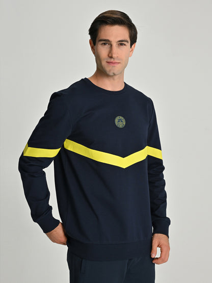Fenerbahçe Lacivert Tribün Zigzag Detaylı Erkek Sweatshirt