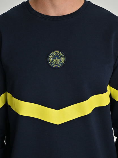 Fenerbahçe Lacivert Tribün Zigzag Detaylı Erkek Sweatshirt