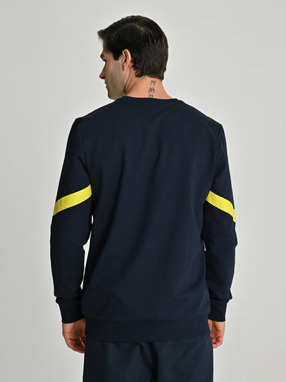 Fenerbahçe Lacivert Tribün Zigzag Detaylı Erkek Sweatshirt