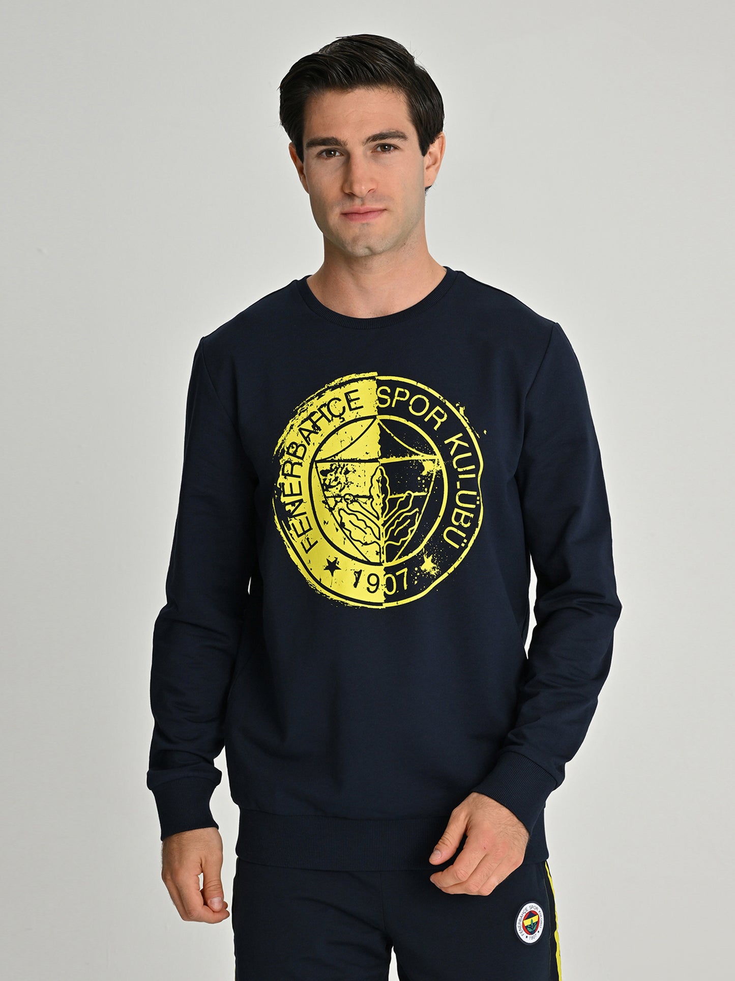 Fenerbahçe Tribün Tek Renk Logolu Erkek Sweatshirt