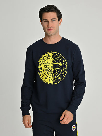 Fenerbahçe Tribün Tek Renk Logolu Erkek Sweatshirt
