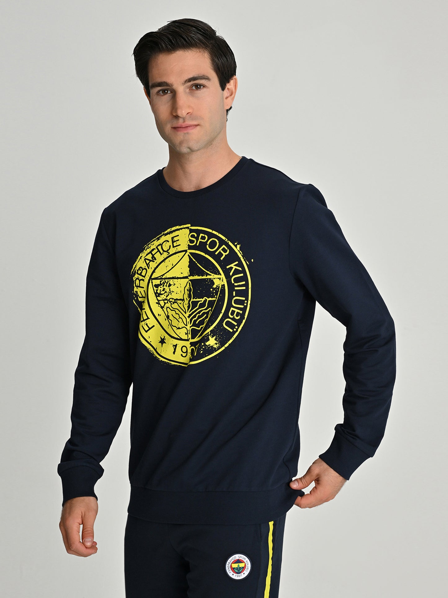 Fenerbahçe Tribün Tek Renk Logolu Erkek Sweatshirt