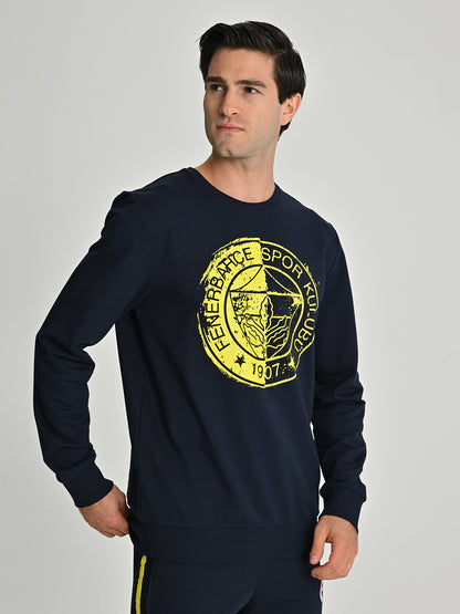 Fenerbahçe Tribün Tek Renk Logolu Erkek Sweatshirt