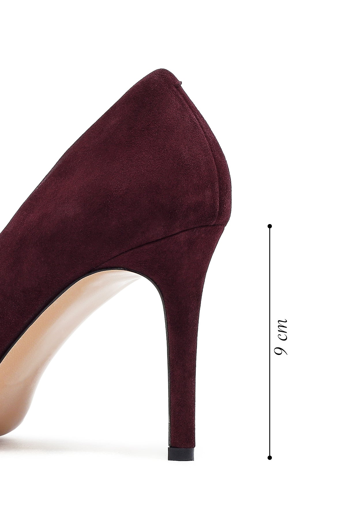 Kadın Bordo Ince Topuklu Süet Deri Stiletto
