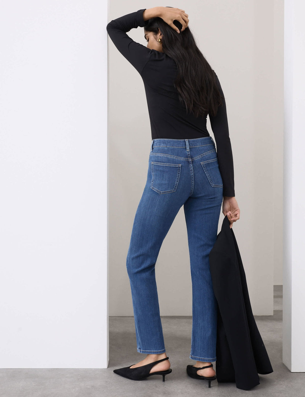 Yüksek Belli Straight Leg Jean