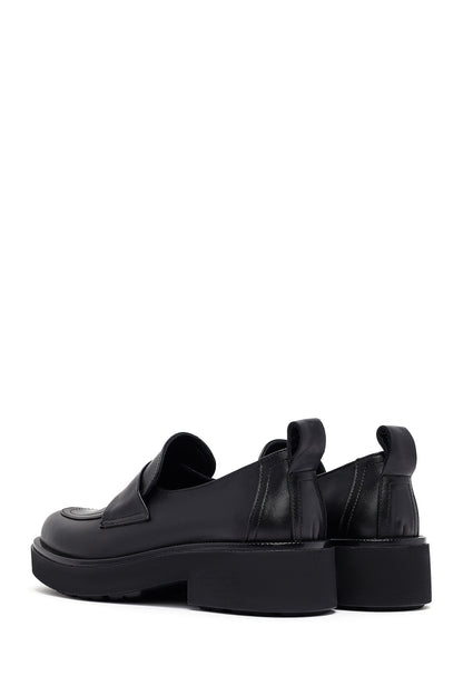 Kadın Siyah Deri Maskülen Loafer