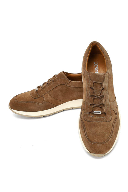 Erkek Taba Bağcıklı Süet Deri Sneaker