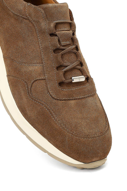 Erkek Taba Bağcıklı Süet Deri Sneaker