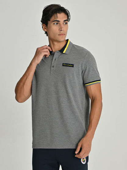 Fenerbahçe Gri Melanj Tribün Erkek Polo Tshirt