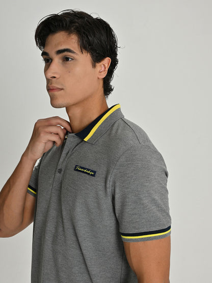 Fenerbahçe Gri Melanj Tribün Erkek Polo Tshirt