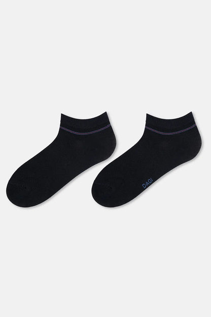 Lacivert-siyah Erkek 2'li Micro Modal Klasik Patik Çorap