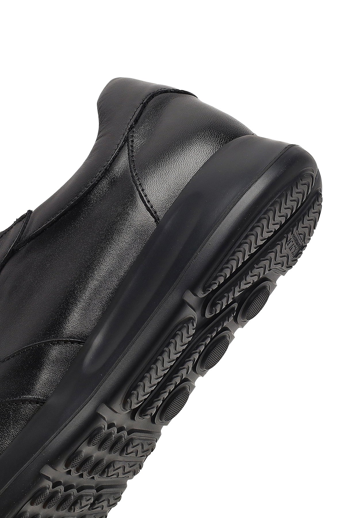 Erkek Siyah Bağcıklı Deri Sneaker