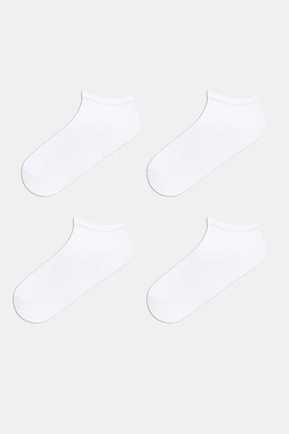 Basic 4 Lü Beyaz Patik Çorap