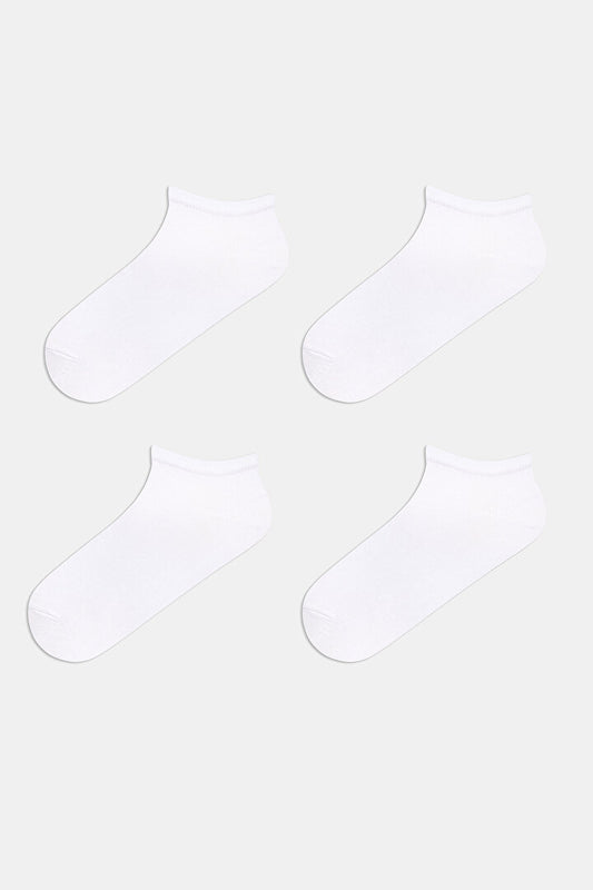 Basic 4 Lü Beyaz Patik Çorap