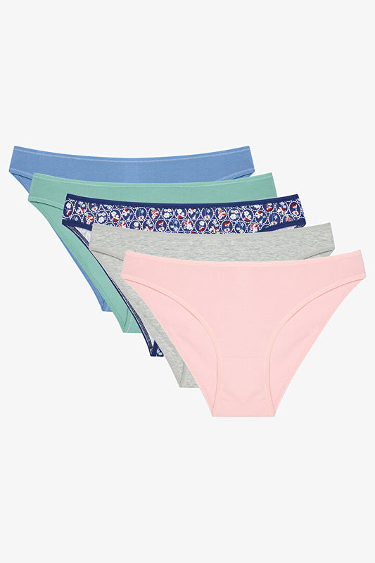 Antique Garden Çiçekli Normal Bel 5'li Slip Külot