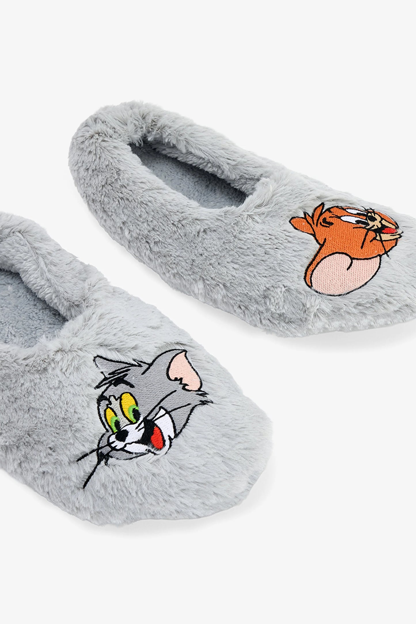 Açık Gri Tom & Jerry Nakışlı Ev Patiği