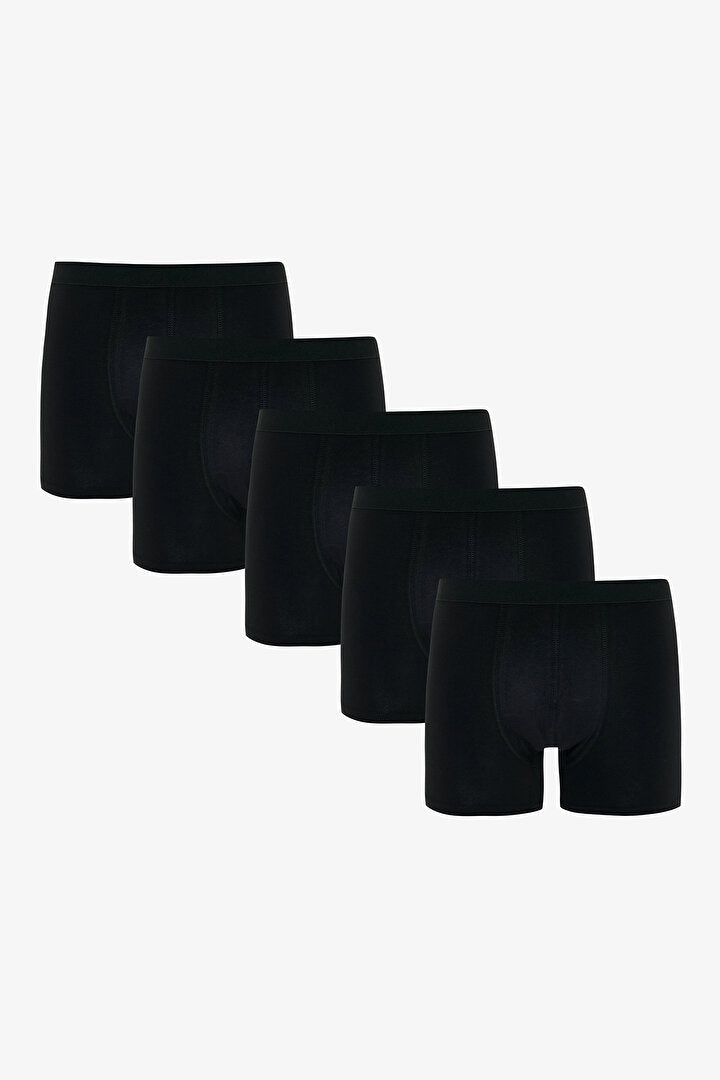 Erkek Pamuklu Basic Black 5li Boxer