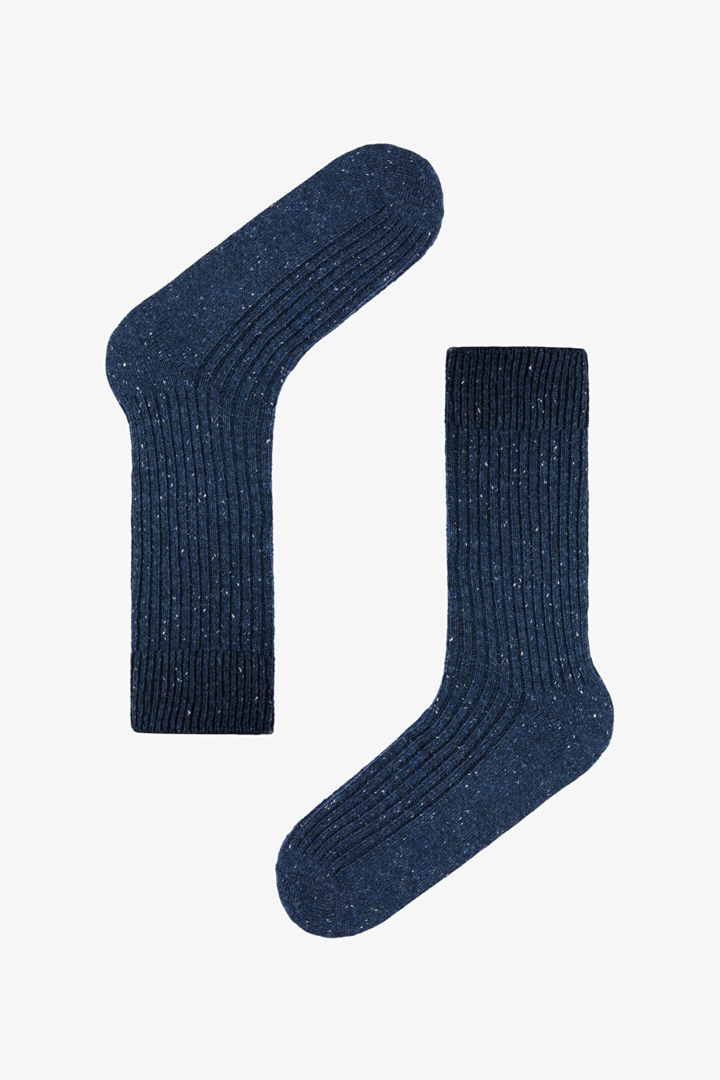 Erkek Ribbed Lacivert Soket Çorap