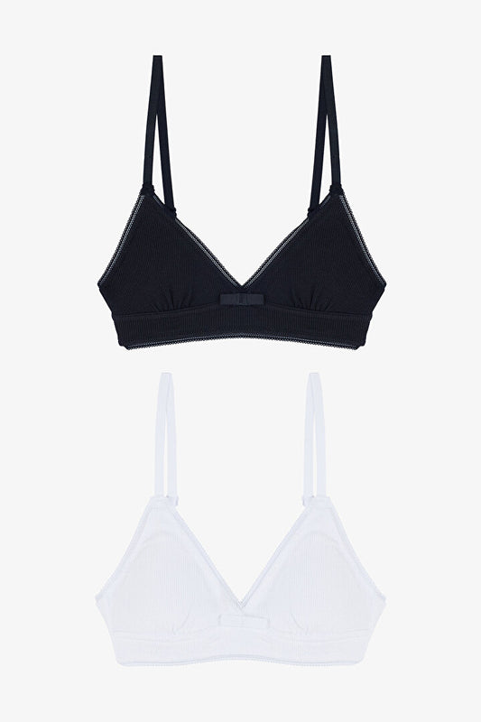 My First Bra Basic Rib 2li Çok Renkli Sütyen