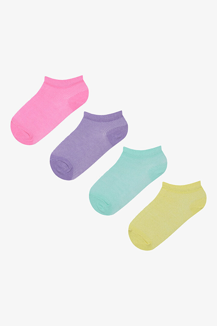 Kız Çocuk Basic Colorful 4lü Patik Çorap