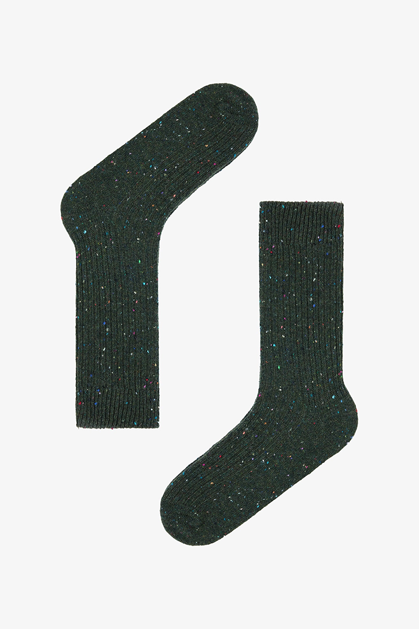 Erkek Ribbed Haki Soket Çorap
