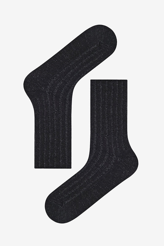 Erkek Denim Look Siyah Soket Çorap