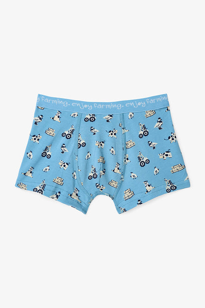 Erkek Çocuk Moo Farm Inek Desenli Pamuklu 2'li Boxer