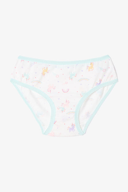 Kız Çocuk Pinky Unicorn Baskılı Pamuklu 5'li Külot