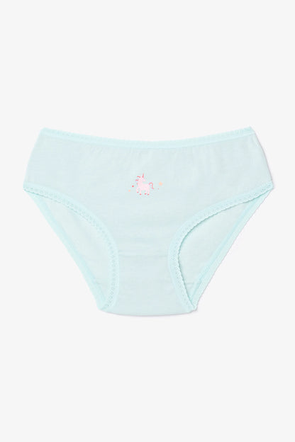 Kız Çocuk Pinky Unicorn Baskılı Pamuklu 5'li Külot
