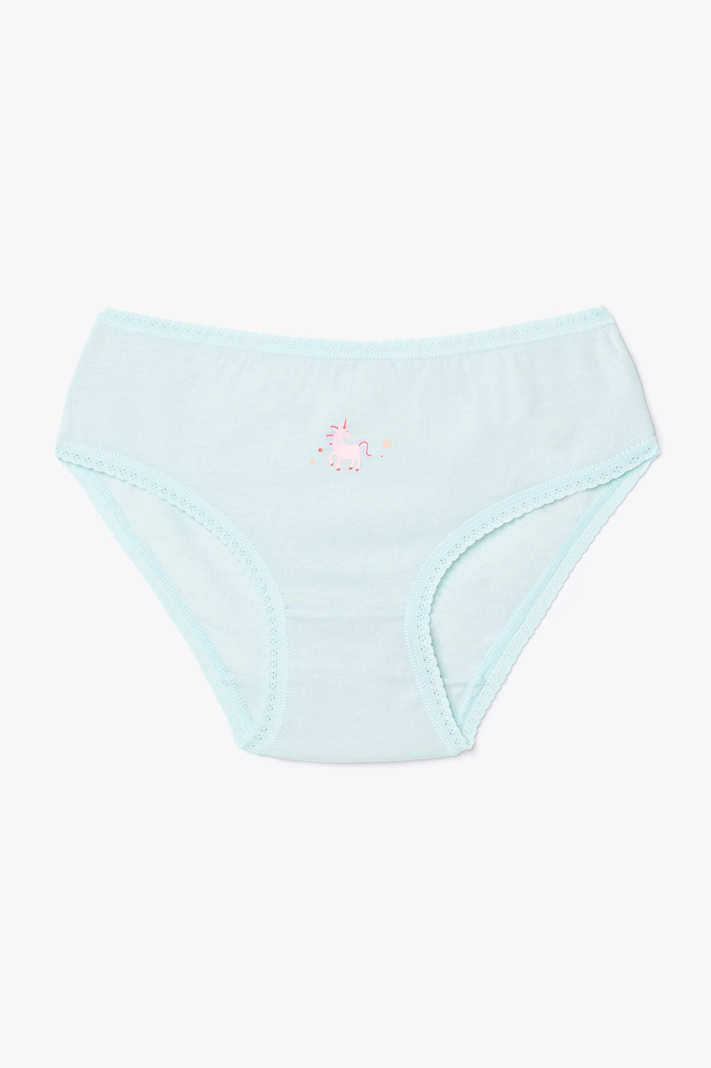 Kız Çocuk Pinky Unicorn Baskılı Pamuklu 5'li Külot