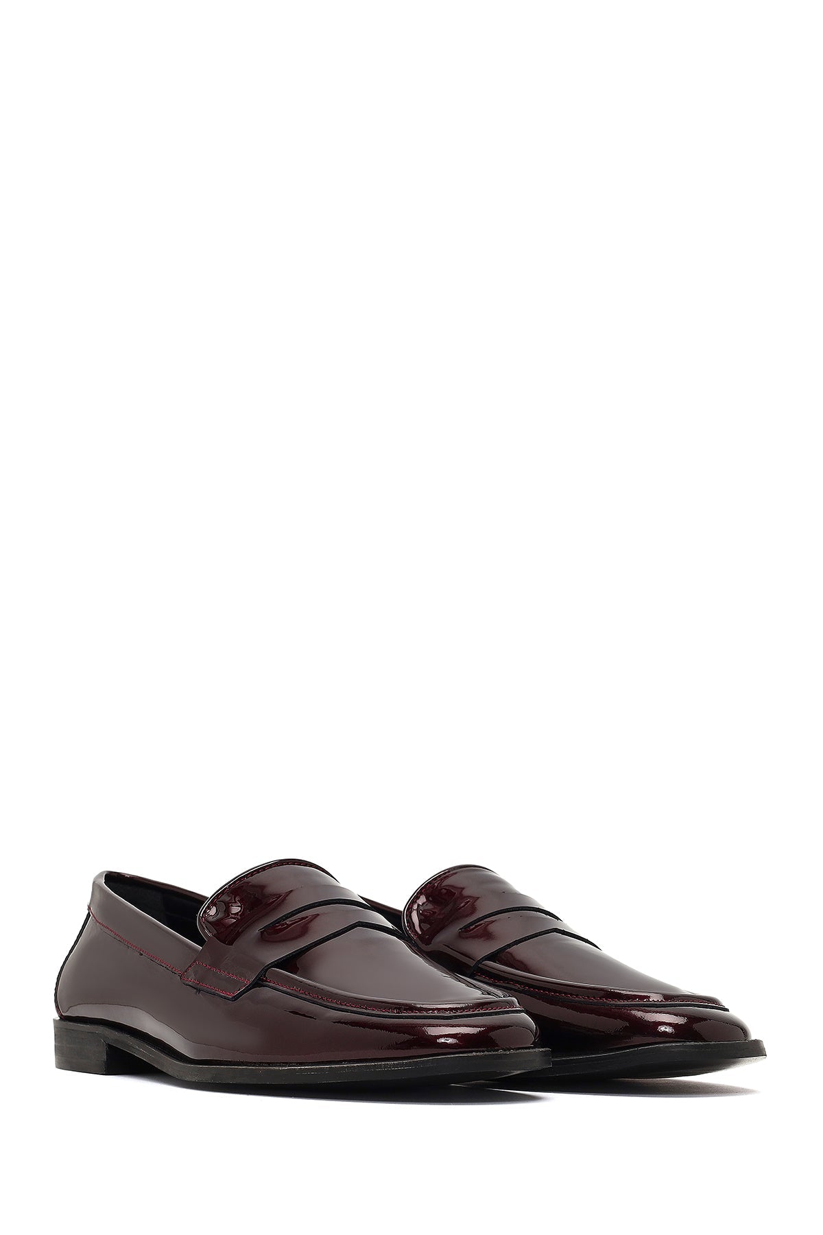 Kadın Bordo Rugan Deri Loafer