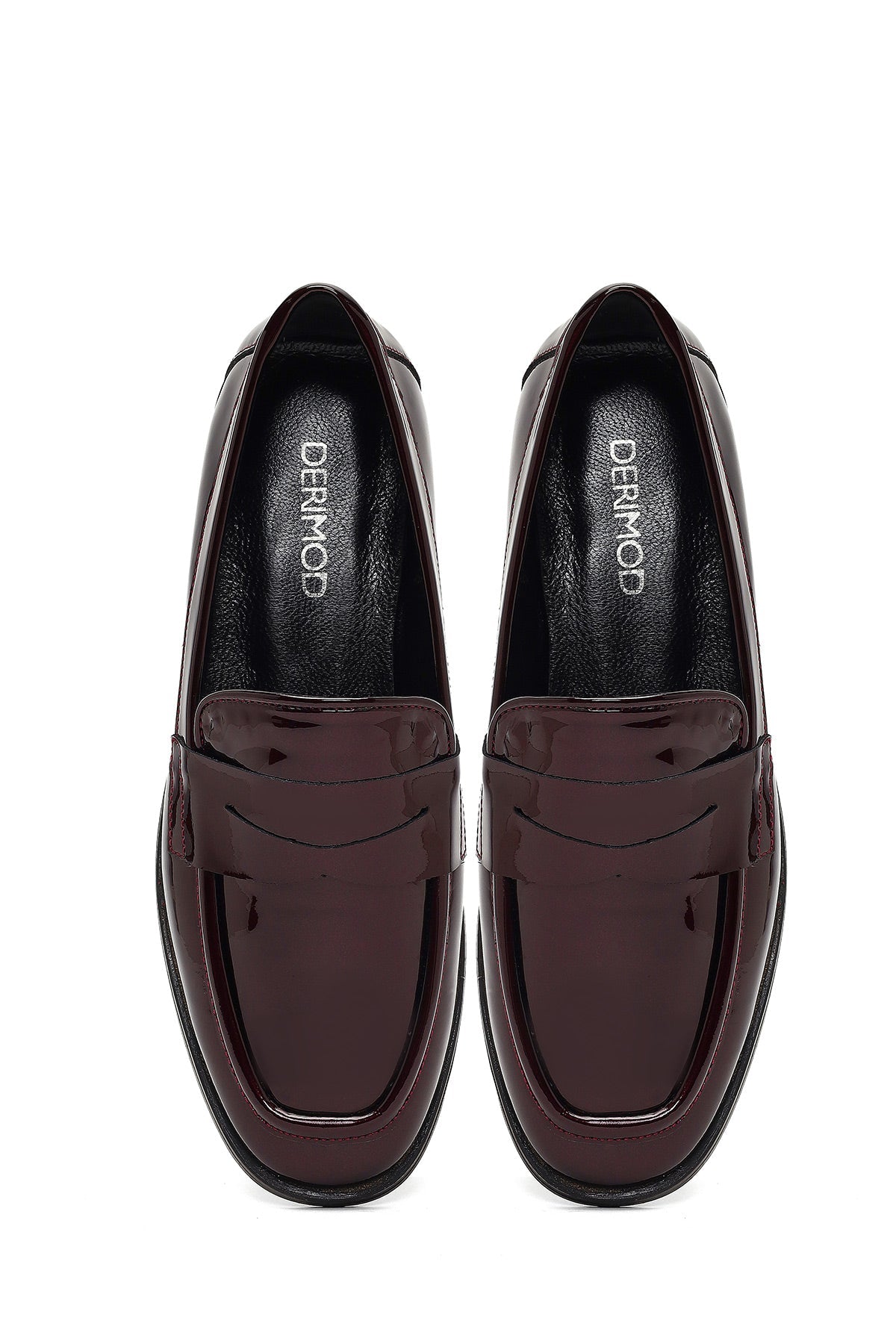 Kadın Bordo Rugan Deri Loafer