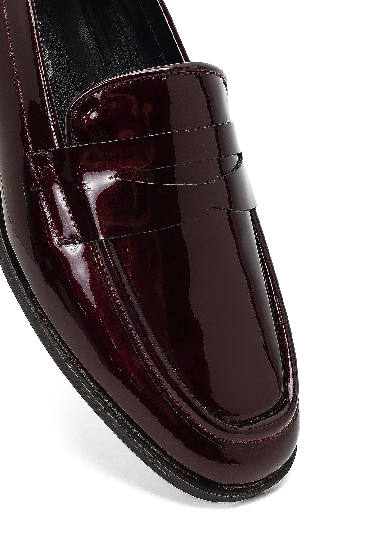 Kadın Bordo Rugan Deri Loafer