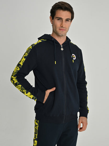 Fenerbahçe Lacivert Tribün Kamuflaj Detaylı Erkek Sweatshirt