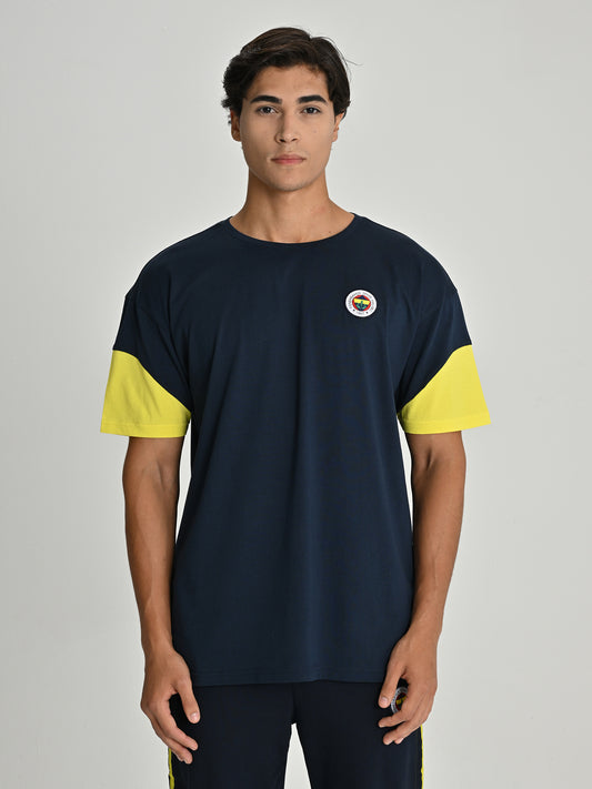 Fenerbahçe Lacivert Tribün Mesh Baskılı Erkek Tshirt