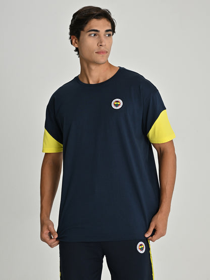 Fenerbahçe Lacivert Tribün Mesh Baskılı Erkek Tshirt