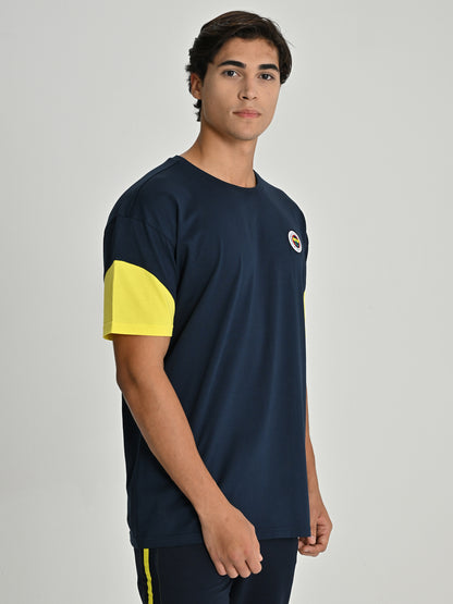 Fenerbahçe Lacivert Tribün Mesh Baskılı Erkek Tshirt