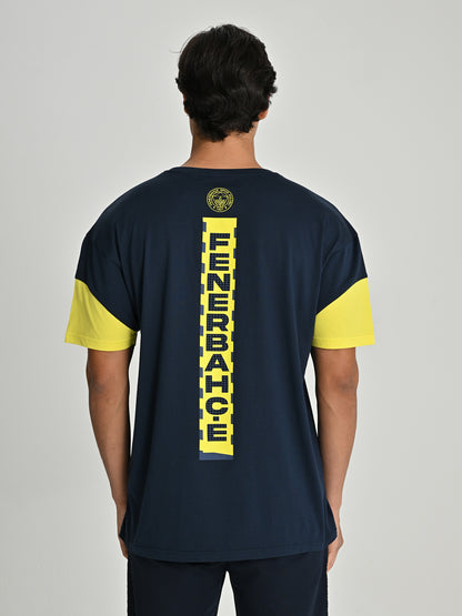 Fenerbahçe Lacivert Tribün Mesh Baskılı Erkek Tshirt