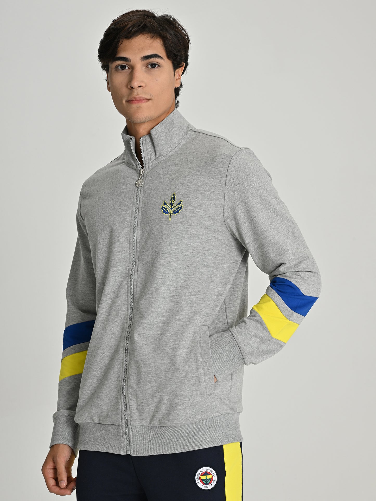Fenerbahçe Gri Melanj Tribün Palamut Erkek Sweatshirt