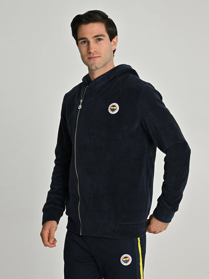 Fenerbahçe Lacivert Tribün Fermuar Detaylı Erkek Sweatshirt