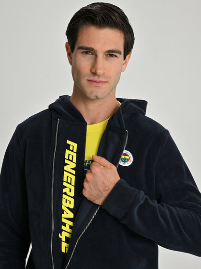 Fenerbahçe Lacivert Tribün Fermuar Detaylı Erkek Sweatshirt