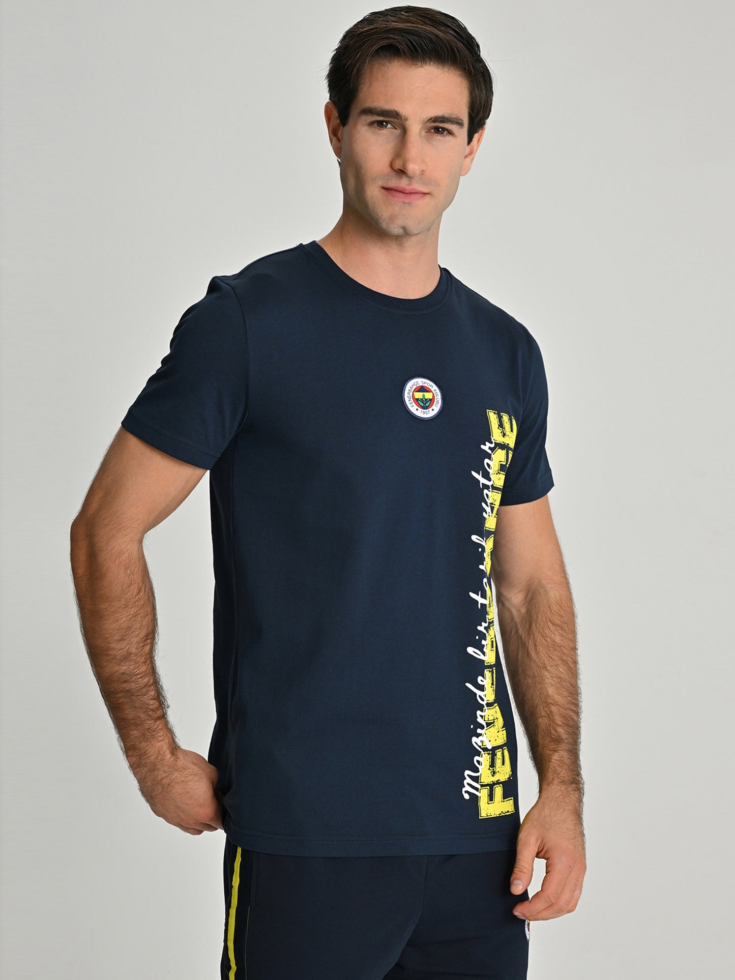 Fenerbahçe Lacivert Tribün Dokuma Logolu Erkek Tshirt