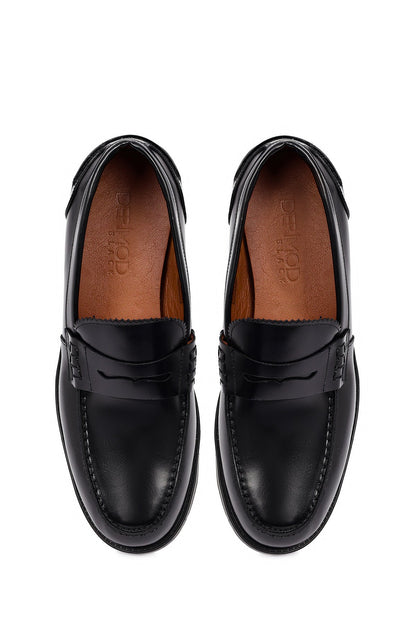 Erkek Siyah Deri Casual Loafer
