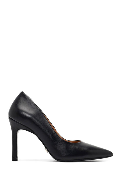 Kadın Siyah Ince Topuklu Deri Stiletto