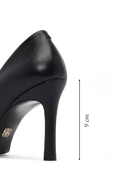 Kadın Siyah Ince Topuklu Deri Stiletto