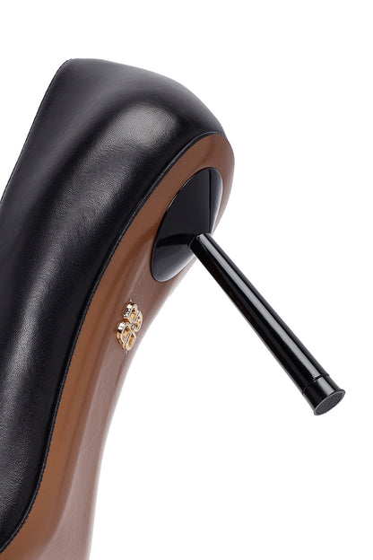 Kadın Siyah Ince Topuklu Deri Stiletto