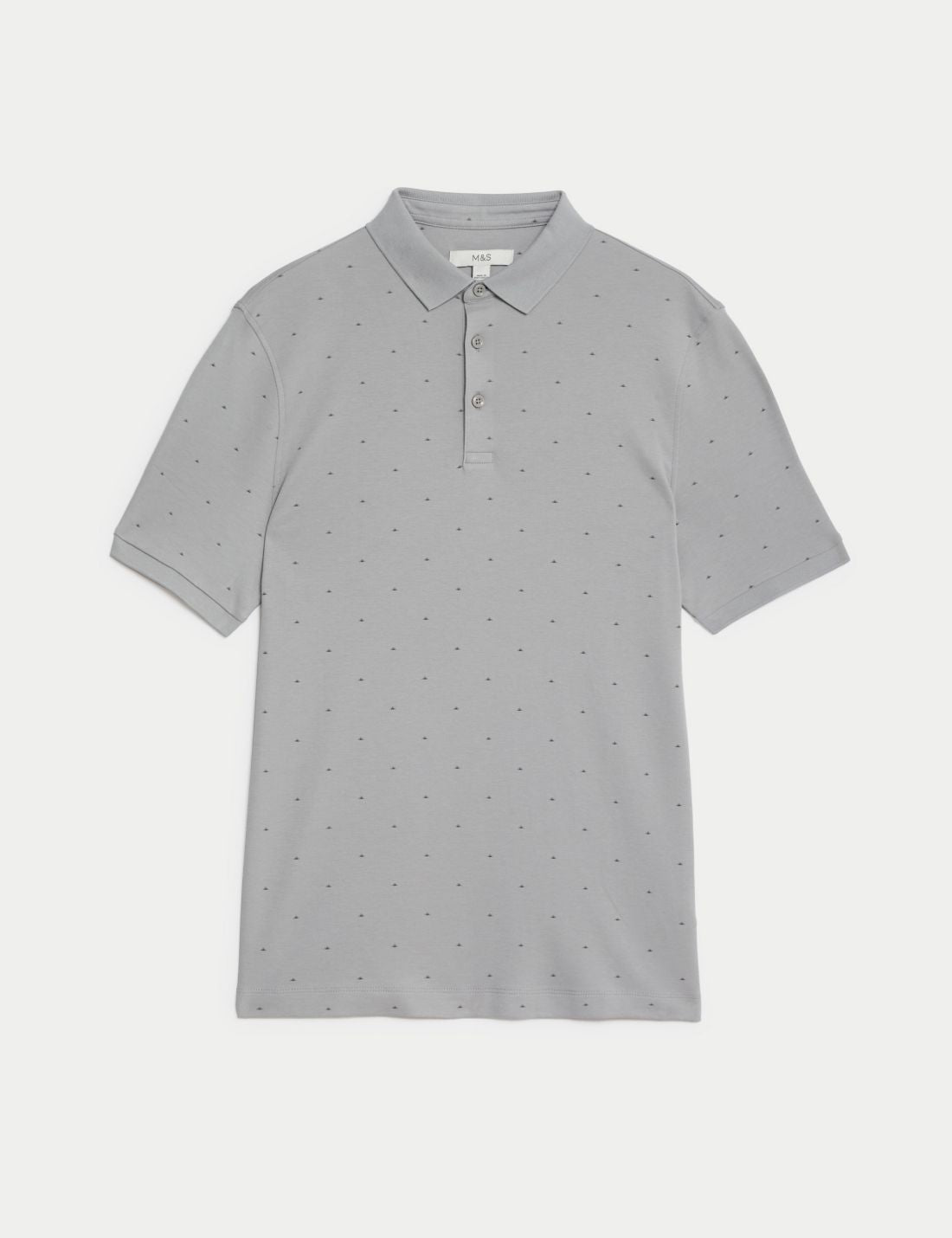 Saf Pamuklu Desenli Polo Yaka T-shirt