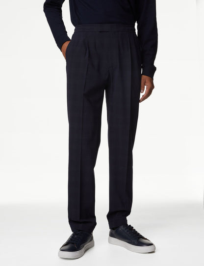 Tailored Fit Ekose Desenli Pantolon