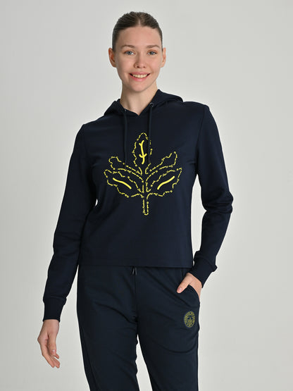 Fenerbahçe Lacivert Tribün Marşlı Palamut Kadın Sweatshirt